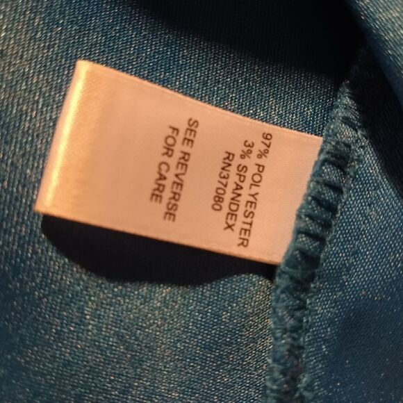 Vintage  Turquoise Blue Crush Velvet 3 Button Blazer - Picture 5 of 6